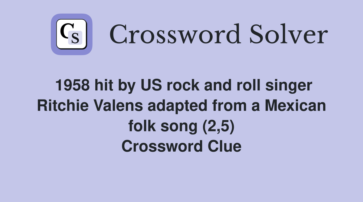 1958 hit by US rock and roll singer Ritchie Valens adapted from a